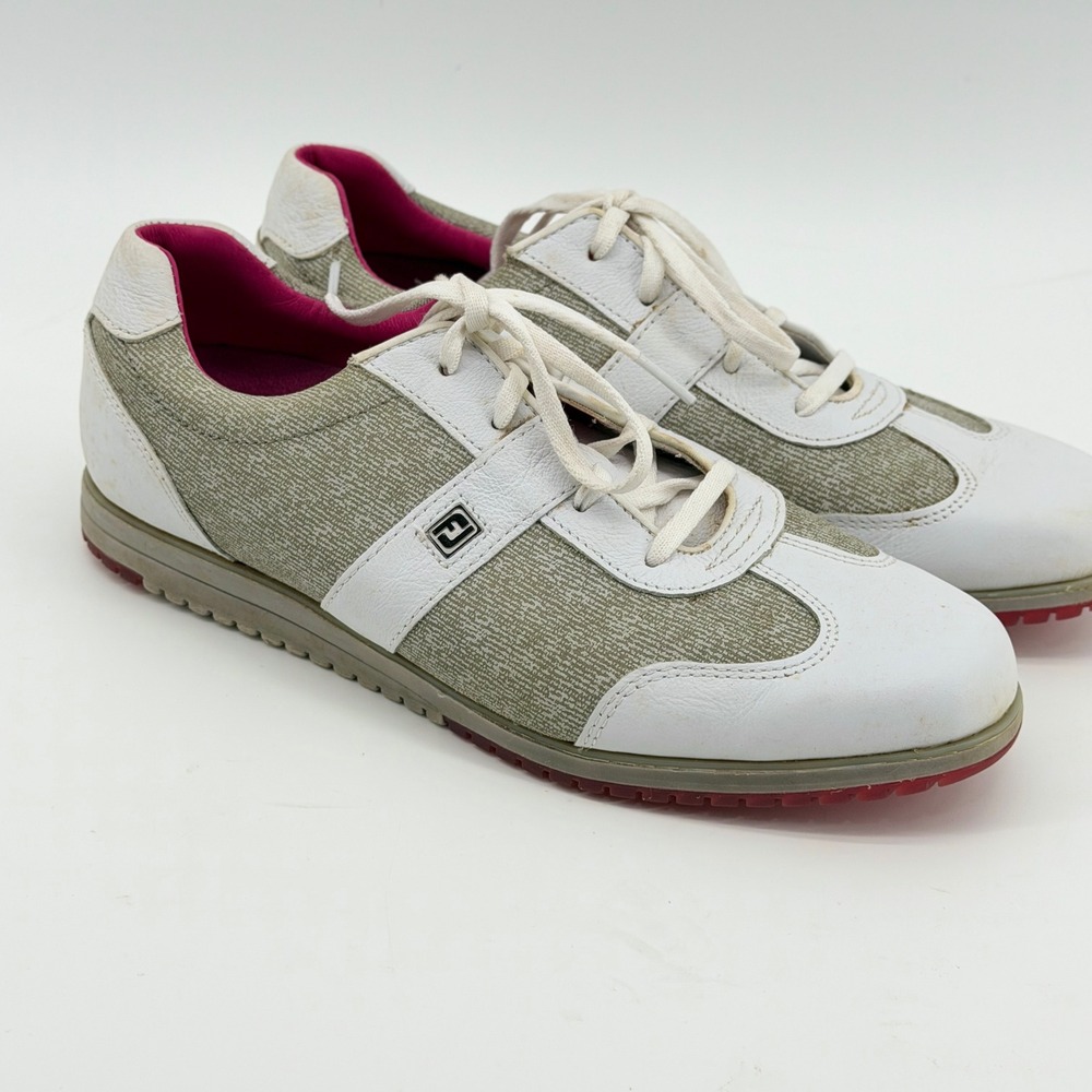 FootJoy Casual Collection Womens Golf Shoes 8 M White Gray Pink 97717‎